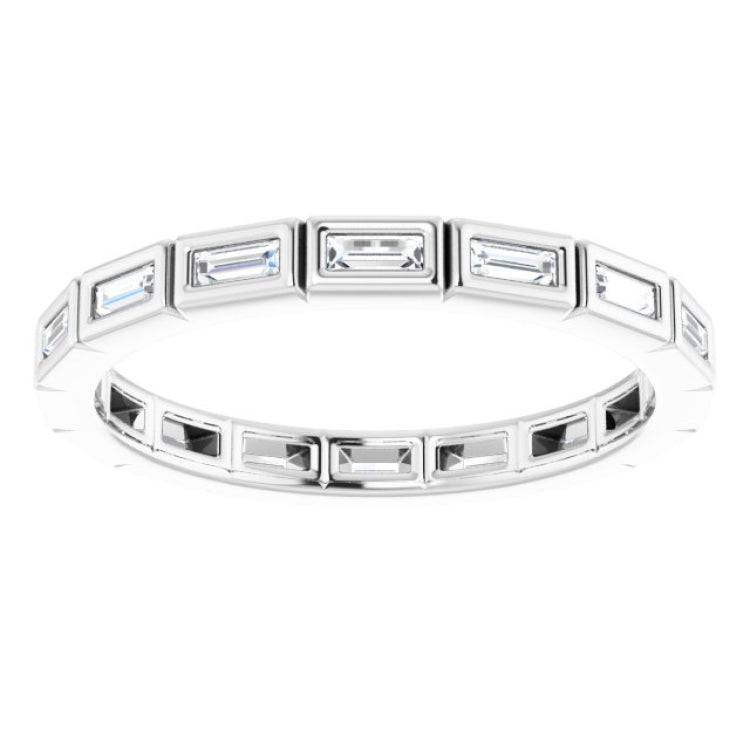 10K White Gold 1/3 CTW Natural Diamond Eternity Band Size 5.25