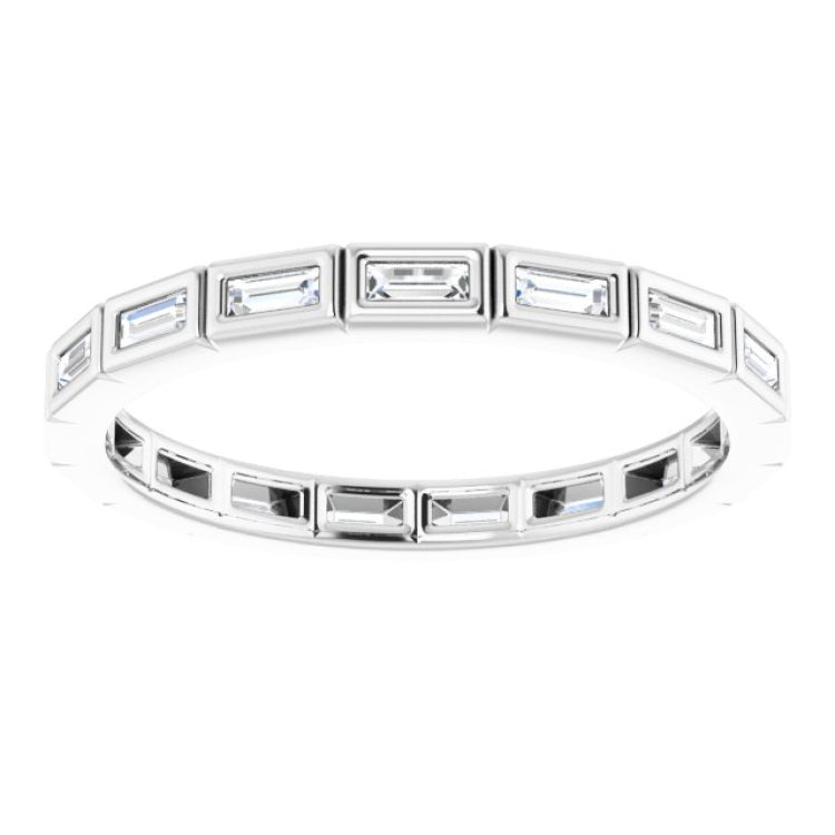10K White Gold 1/3 CTW Natural Diamond Eternity Band Size 6.25