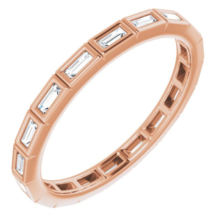 10K Rose Gold 1/3 CTW Natural Diamond Eternity Band Size 7.25