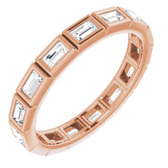 10K Rose Gold 1/2 CTW Natural Diamond Eternity Band Size 4.25
