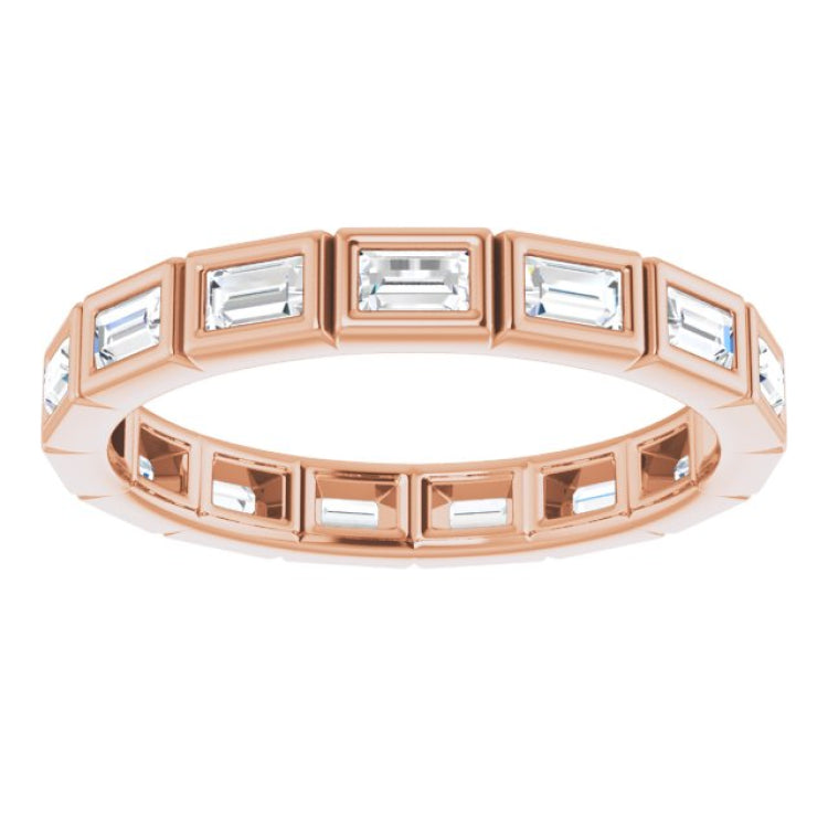 10K Rose Gold 1/2 CTW Natural Diamond Eternity Band Size 4.25