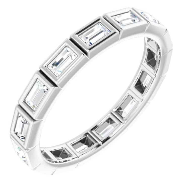 10K White Gold 1/2 CTW Natural Diamond Eternity Band Size 4.25