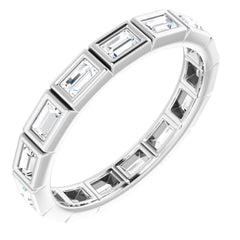 10K White Gold 1/2 CTW Natural Diamond Eternity Band Size 4.25