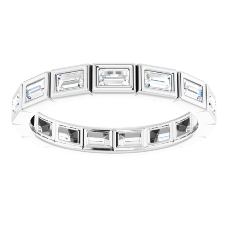 10K White Gold 1/2 CTW Natural Diamond Eternity Band Size 4.25