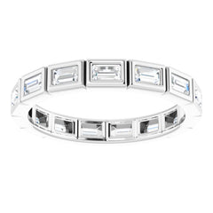 10K White Gold 1/2 CTW Natural Diamond Eternity Band Size 4.25