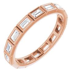 10K Rose Gold 1/2 CTW Natural Diamond Eternity Band Size 5.5