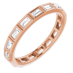 10K Rose Gold 1/2 CTW Natural Diamond Eternity Band Size 6.25