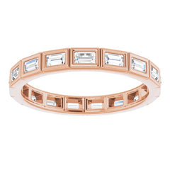 10K Rose Gold 1/2 CTW Natural Diamond Eternity Band Size 6.25