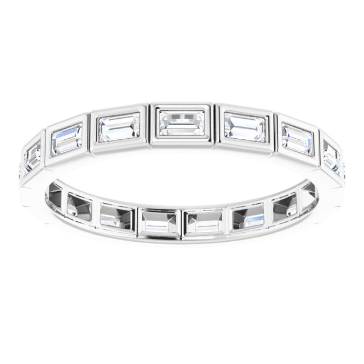 10K White Gold 1/2 CTW Natural Diamond Eternity Band Size 6.25