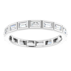 10K White Gold 1/2 CTW Natural Diamond Eternity Band Size 6.25