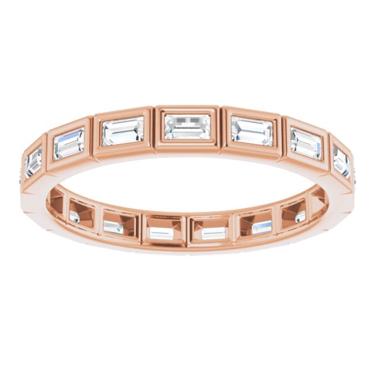 10K Rose Gold 1/2 CTW Natural Diamond Eternity Band Size 6.5