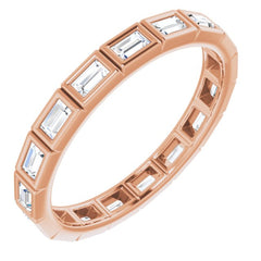 10K Rose Gold 1/2 CTW Natural Diamond Eternity Band Size 6.75