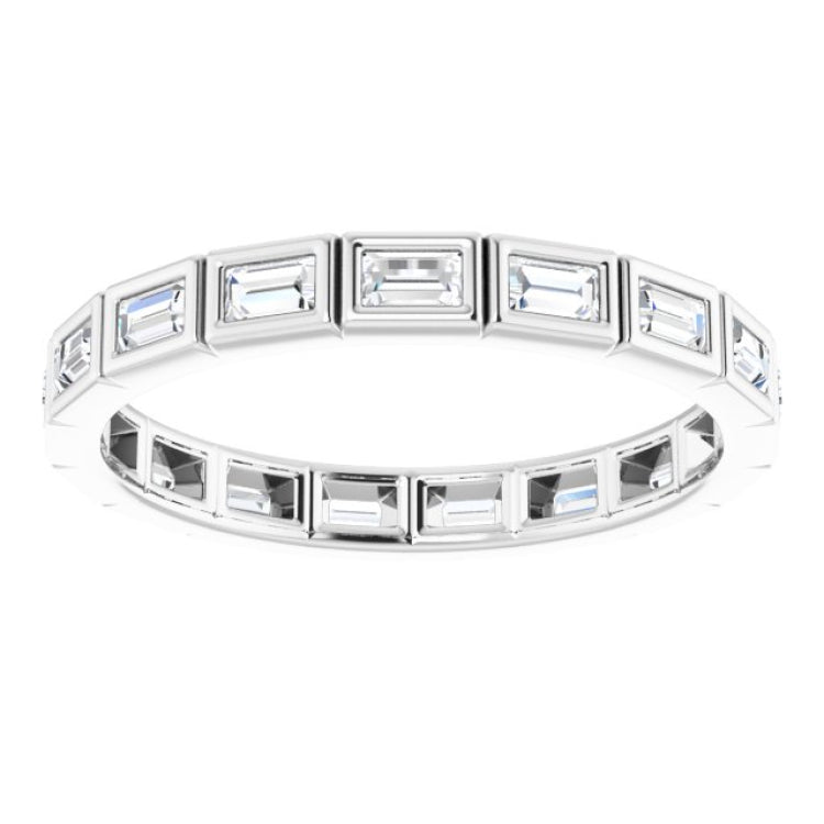 10K White Gold 1/2 CTW Natural Diamond Eternity Band Size 6.75