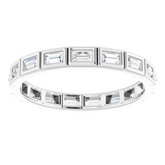 10K White Gold 1/2 CTW Natural Diamond Eternity Band Size 6.75