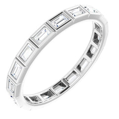 10K White Gold 1/2 CTW Natural Diamond Eternity Band Size 7.5