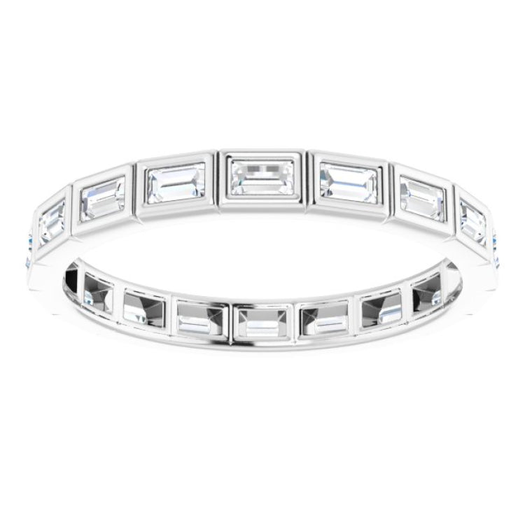 10K White Gold 1/2 CTW Natural Diamond Eternity Band Size 7.5