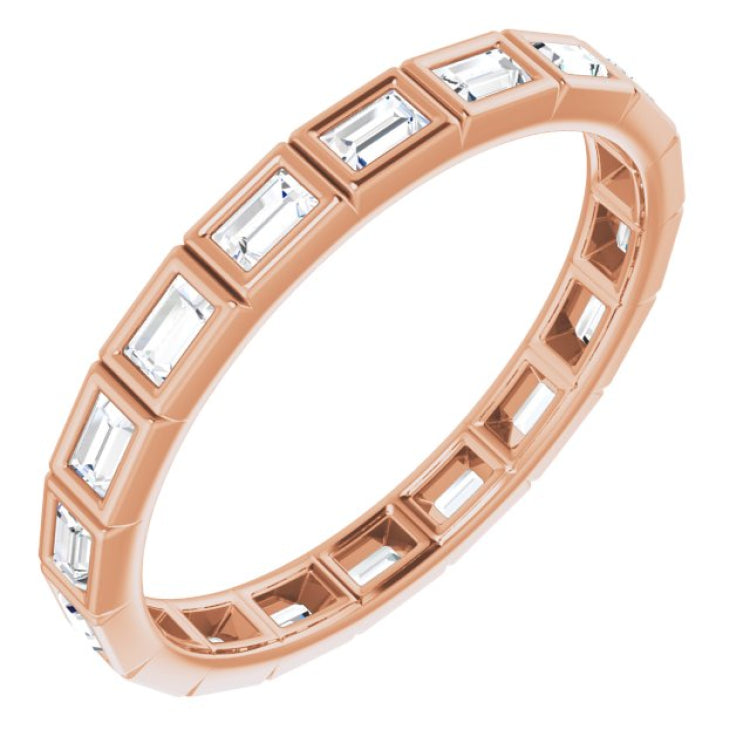 10K Rose Gold 1/2 CTW Natural Diamond Eternity Band Size 8