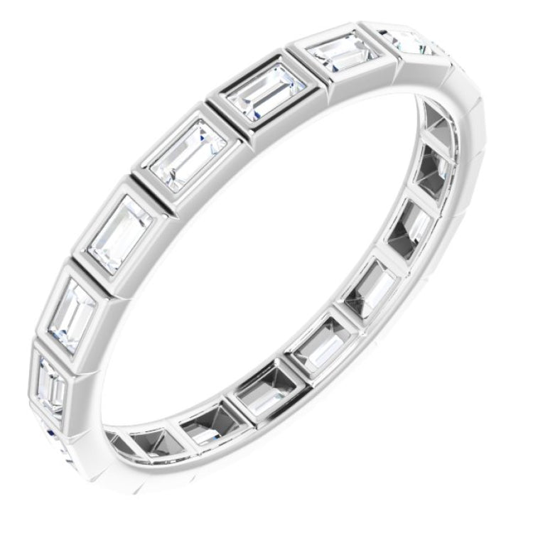 10K White Gold 1/2 CTW Natural Diamond Eternity Band Size 8