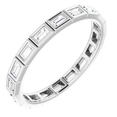 10K White Gold 1/2 CTW Natural Diamond Eternity Band Size 8