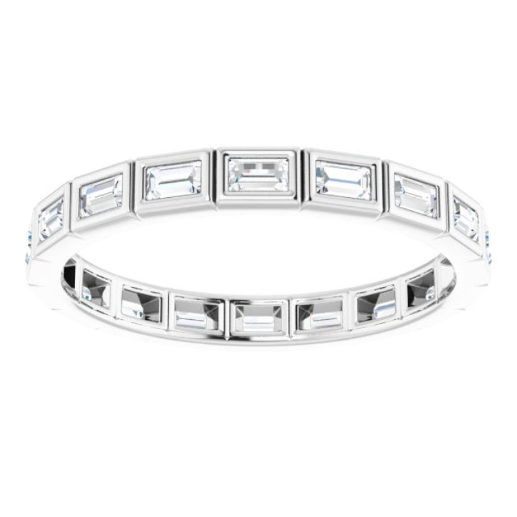 10K White Gold 1/2 CTW Natural Diamond Eternity Band Size 8