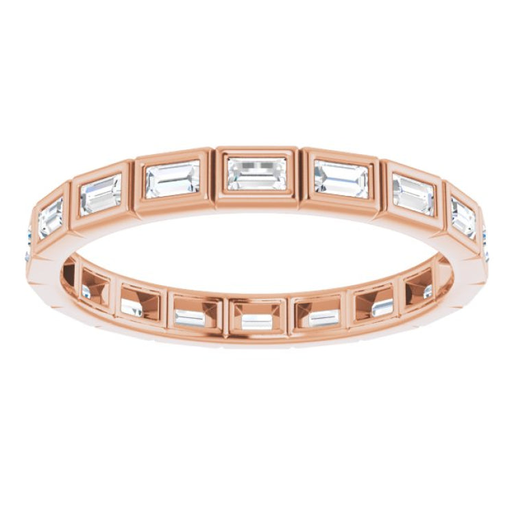 10K Rose Gold 1/2 CTW Natural Diamond Eternity Band Size 8.25