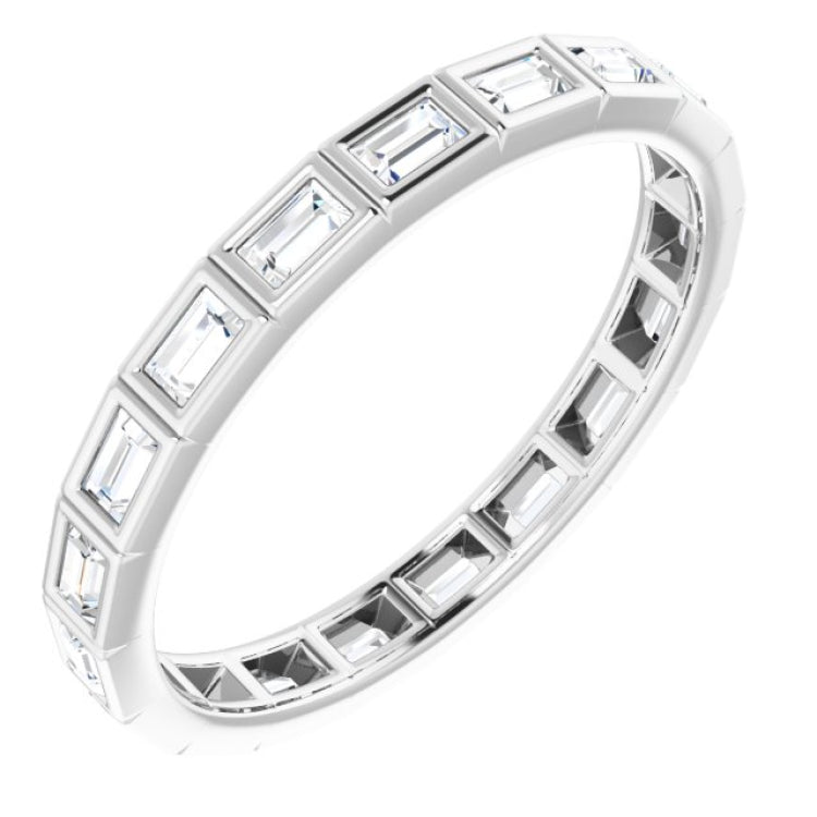 10K White Gold 5/8 CTW Natural Diamond Eternity Band Size 8.5