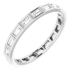 10K White Gold 5/8 CTW Natural Diamond Eternity Band Size 8.5