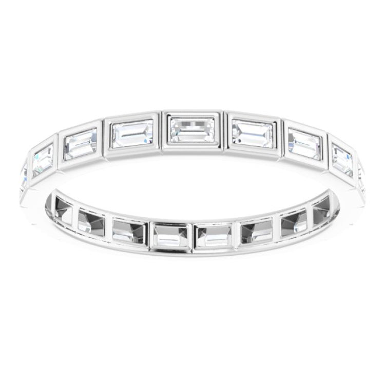 10K White Gold 5/8 CTW Natural Diamond Eternity Band Size 8.5