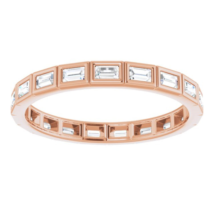 10K Rose Gold 5/8 CTW Natural Diamond Eternity Band Size 8.75