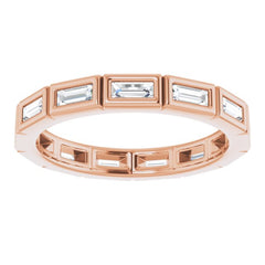 10K Rose Gold 3/8 CTW Natural Diamond Eternity Band Size 4