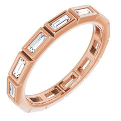 10K Rose Gold 3/8 CTW Natural Diamond Eternity Band Size 4.75