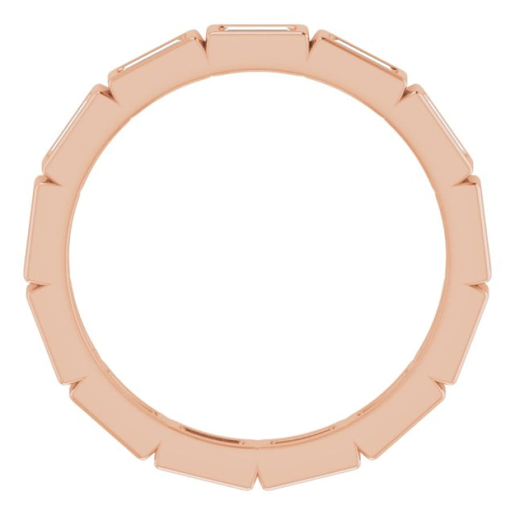 10K Rose Gold 3/8 CTW Natural Diamond Eternity Band Size 4.75