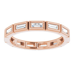 10K Rose Gold 3/8 CTW Natural Diamond Eternity Band Size 4.75