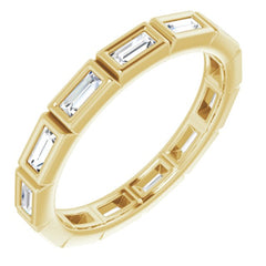 10K Yellow Gold 3/8 CTW Natural Diamond Eternity Band Size 4.75