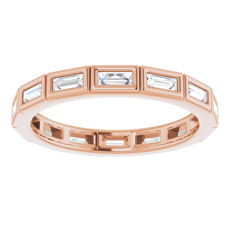 10K Rose Gold 3/8 CTW Natural Diamond Eternity Band Size 5