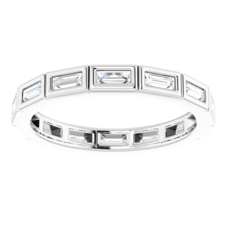 10K White Gold 3/8 CTW Natural Diamond Eternity Band Size 5
