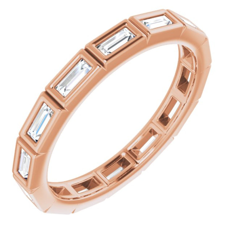 10K Rose Gold 3/8 CTW Natural Diamond Eternity Band Size 5.5