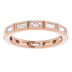 10K Rose Gold 3/8 CTW Natural Diamond Eternity Band Size 5.5