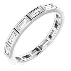 10K White Gold 3/8 CTW Natural Diamond Eternity Band Size 5.5