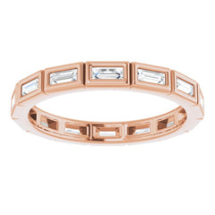 10K Rose Gold 3/8 CTW Natural Diamond Eternity Band Size 5.75