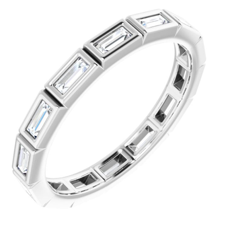 10K White Gold 3/8 CTW Natural Diamond Eternity Band Size 6
