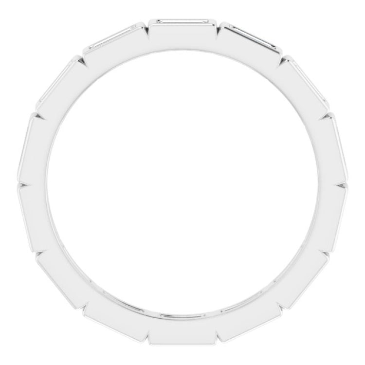 10K White Gold 3/8 CTW Natural Diamond Eternity Band Size 6