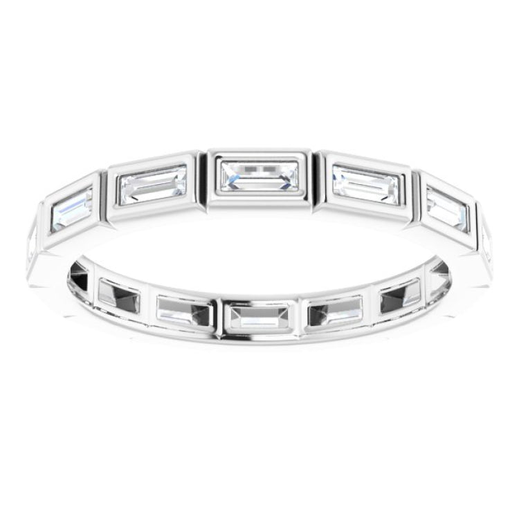 10K White Gold 3/8 CTW Natural Diamond Eternity Band Size 6