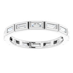 10K White Gold 3/8 CTW Natural Diamond Eternity Band Size 6