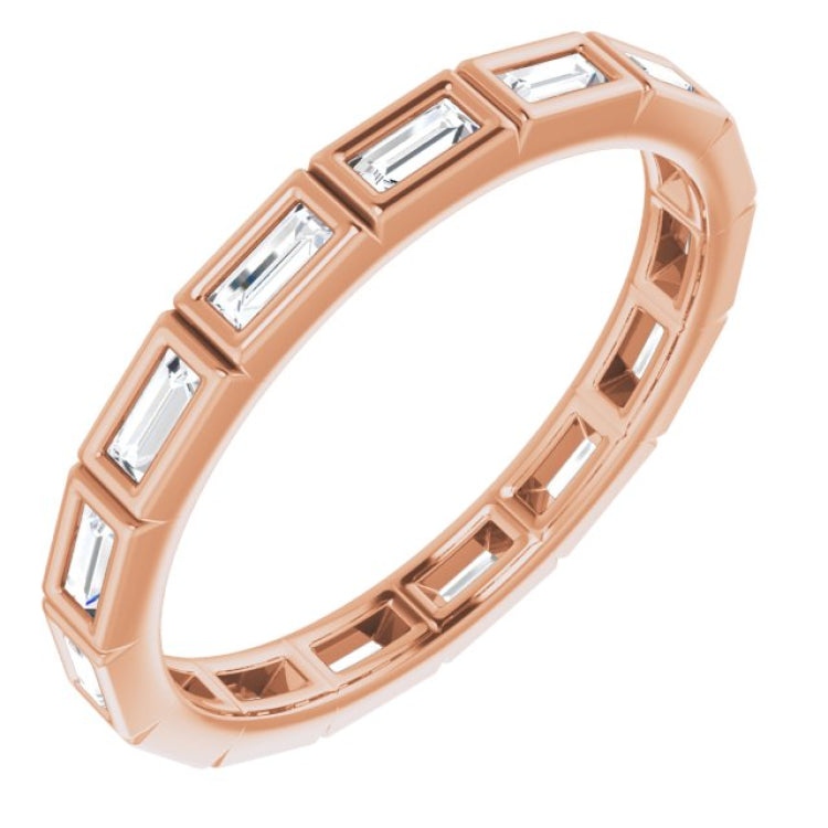 10K Rose Gold 1/2 CTW Natural Diamond Eternity Band Size 7.25