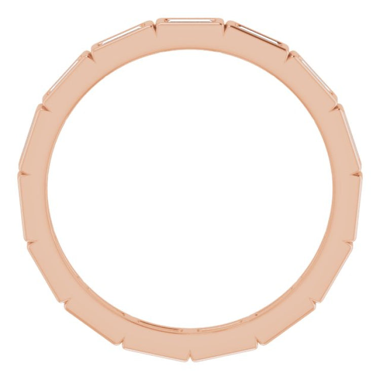 10K Rose Gold 1/2 CTW Natural Diamond Eternity Band Size 7.25