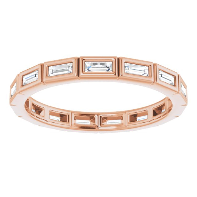 10K Rose Gold 1/2 CTW Natural Diamond Eternity Band Size 7.25