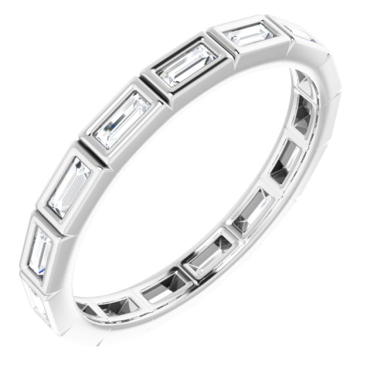 10K White Gold 1/2 CTW Natural Diamond Eternity Band Size 7.25