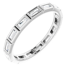 10K White Gold 1/2 CTW Natural Diamond Eternity Band Size 7.75
