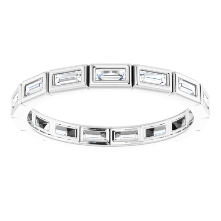 10K White Gold 1/2 CTW Natural Diamond Eternity Band Size 7.75